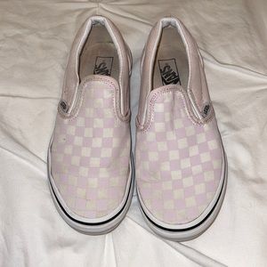 Vans light Pink Kids Checkerboard Classic Slip-on